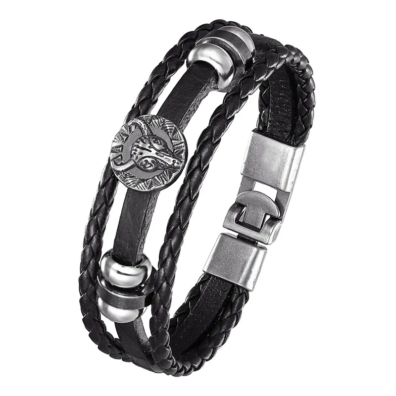 2020 Lucky Vintage Leather Bracelet Men's Bull Head Prince Las Vegas Glamour Multilayer Woven Lady Pulseira Masculina 7.87 "
2020 Lucky Vintage Leather Bracelet Men's Bull Head Prince Las Vegas Glamour Multilayer Woven Lady Pulseira Masculina 7.87 "