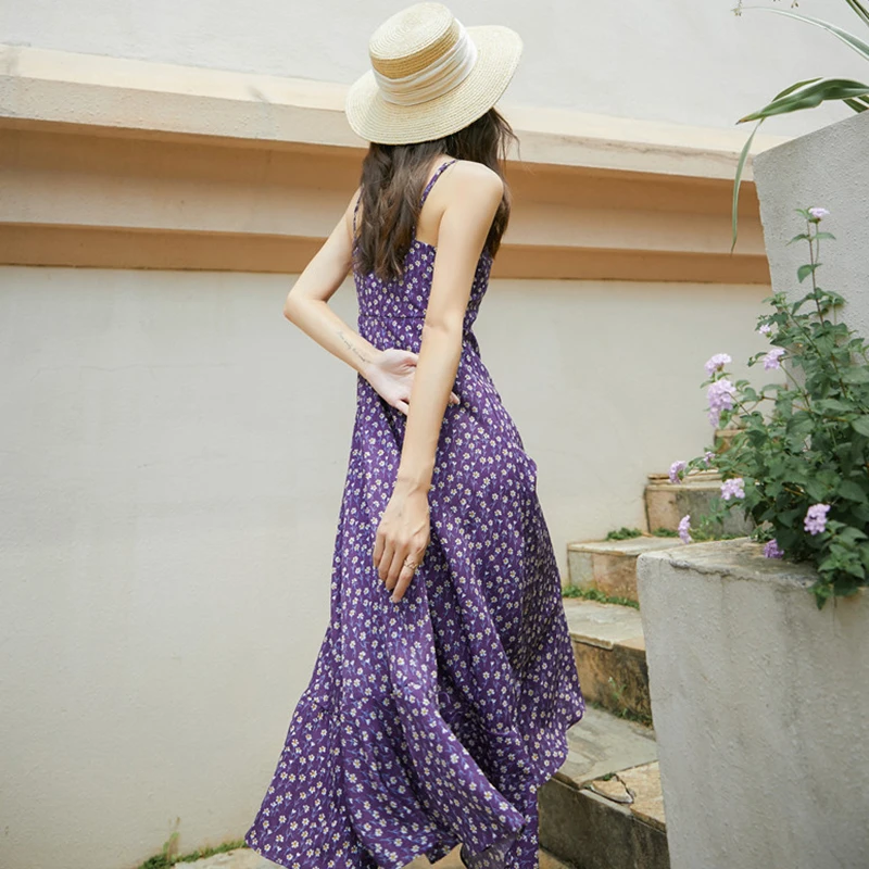 Women Long Floral Chiffon Purple Dress Summer 2020 Runway Elegant Party Dresses Backless Boho Tropical Beach Vacation Sundress
Women Long Floral Chiffon Purple Dress Summer 2020 Runway Elegant Party Dresses Backless Boho Tropical Beach Vacation Sundress