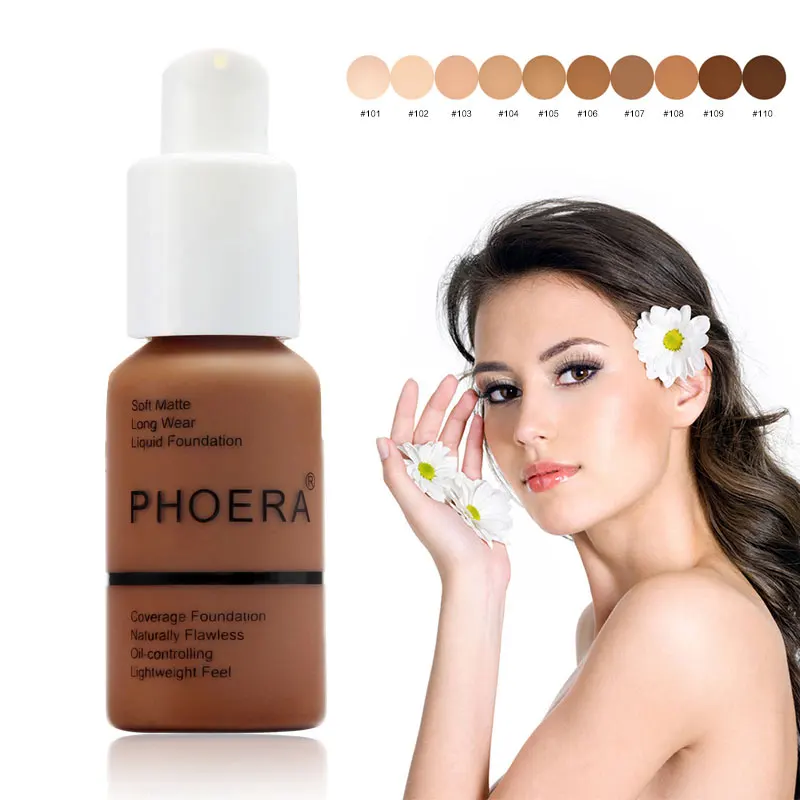 30ML PHOERA Foundation Makeup Base Cream Mineral Touch Whitening Concealer Soft Matte Oil-control Hot Deals TSLM1 |