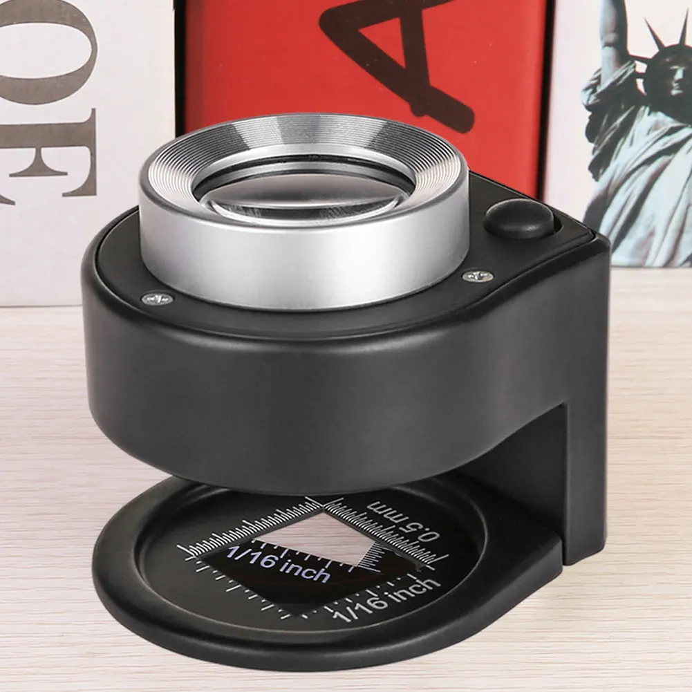 30X Rechargeable Loupe Magnifier With White LED Light And Purple Light Magnifying Glass With Optical Glass Lens And Scale
30X Rechargeable Loupe Magnifier With White LED Light And Purple Light Magnifying Glass With Optical Glass Lens And Scale