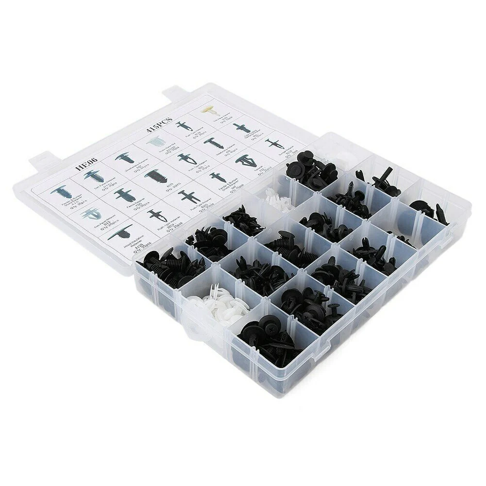 415Pcs Push Retainer Set 18 Sizes Car Auto Pins Rivet Bumper Trim Panel Clips with Tool MDJ998 | Инструменты
