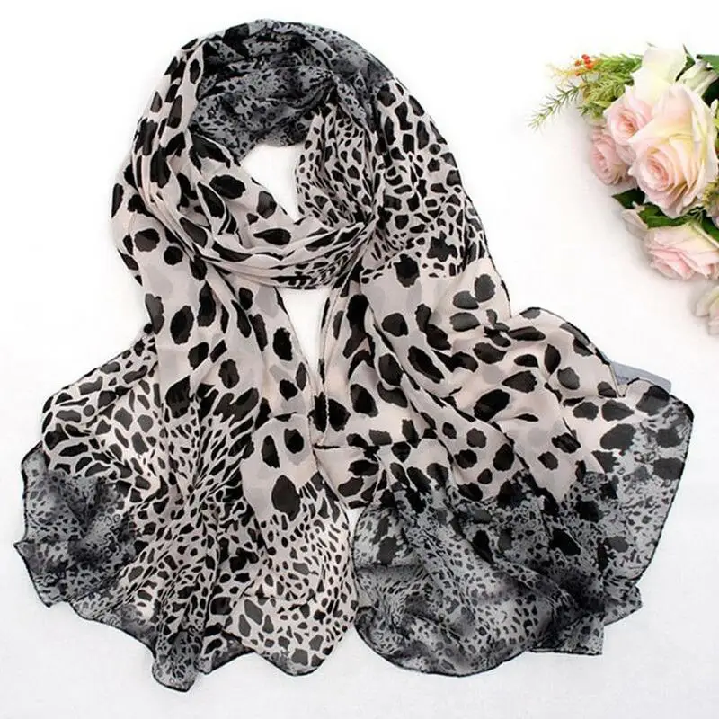 1 шт. новый модный Леопардовый шифоновый шарф европейский и американский большой
