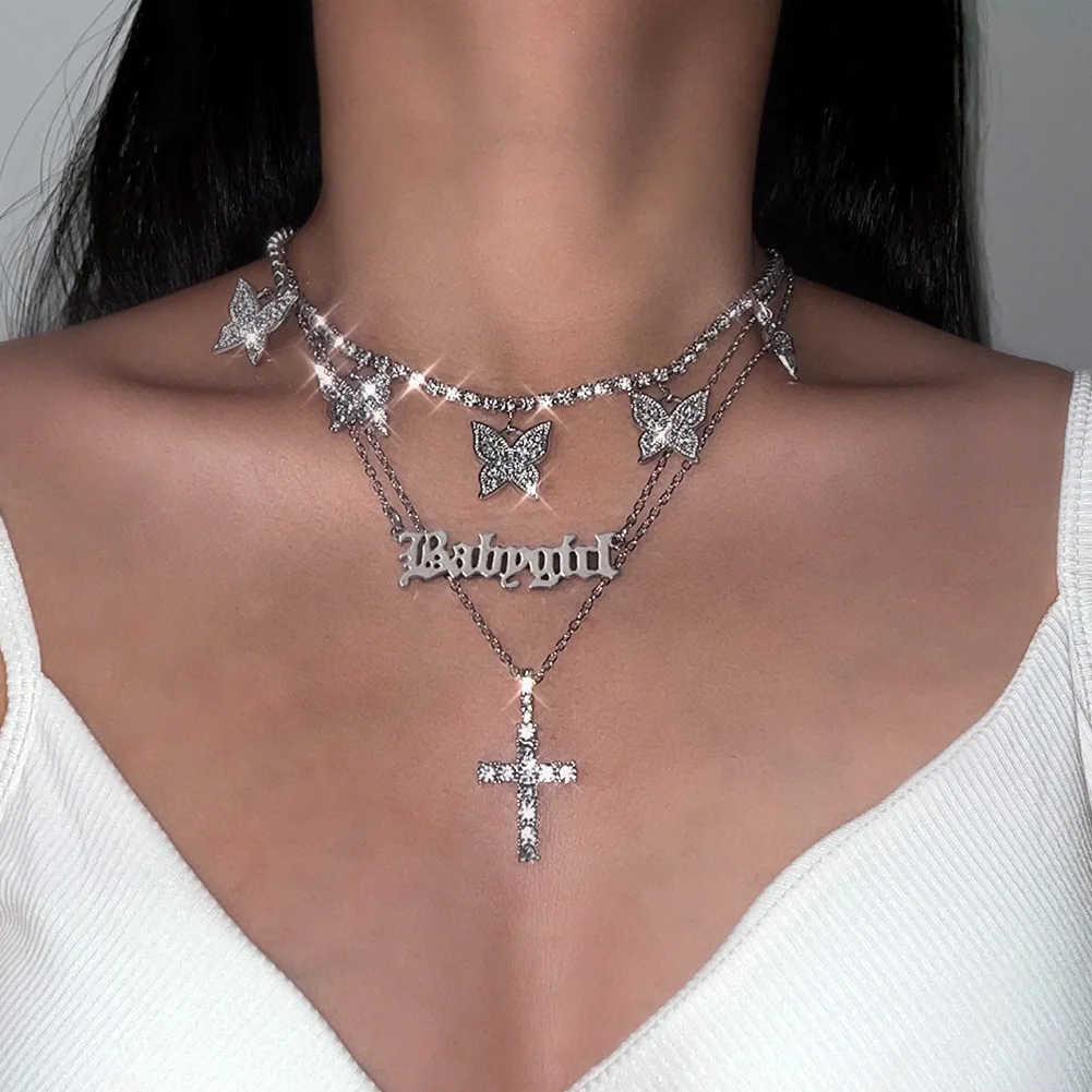 Bohemia Cross Babygirl Letter Pendant Necklace For Women Multi-layer Butterfly Rhinestone Choker Necklace 2021 Fashion Jewelry
Bohemia Cross Babygirl Letter Pendant Necklace For Women Multi-layer Butterfly Rhinestone Choker Necklace 2021 Fashion Jewelry