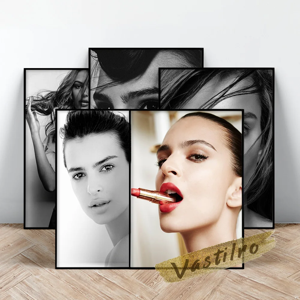 Emily Ratajkowski Model Poster, Black White Beauty Emily Wall Art, Ratajkowski Portrait Canvas Painting, Fans Collect Prints Art
Emily Ratajkowski Model Poster, Black White Beauty Emily Wall Art, Ratajkowski Portrait Canvas Painting, Fans Collect Prints Art