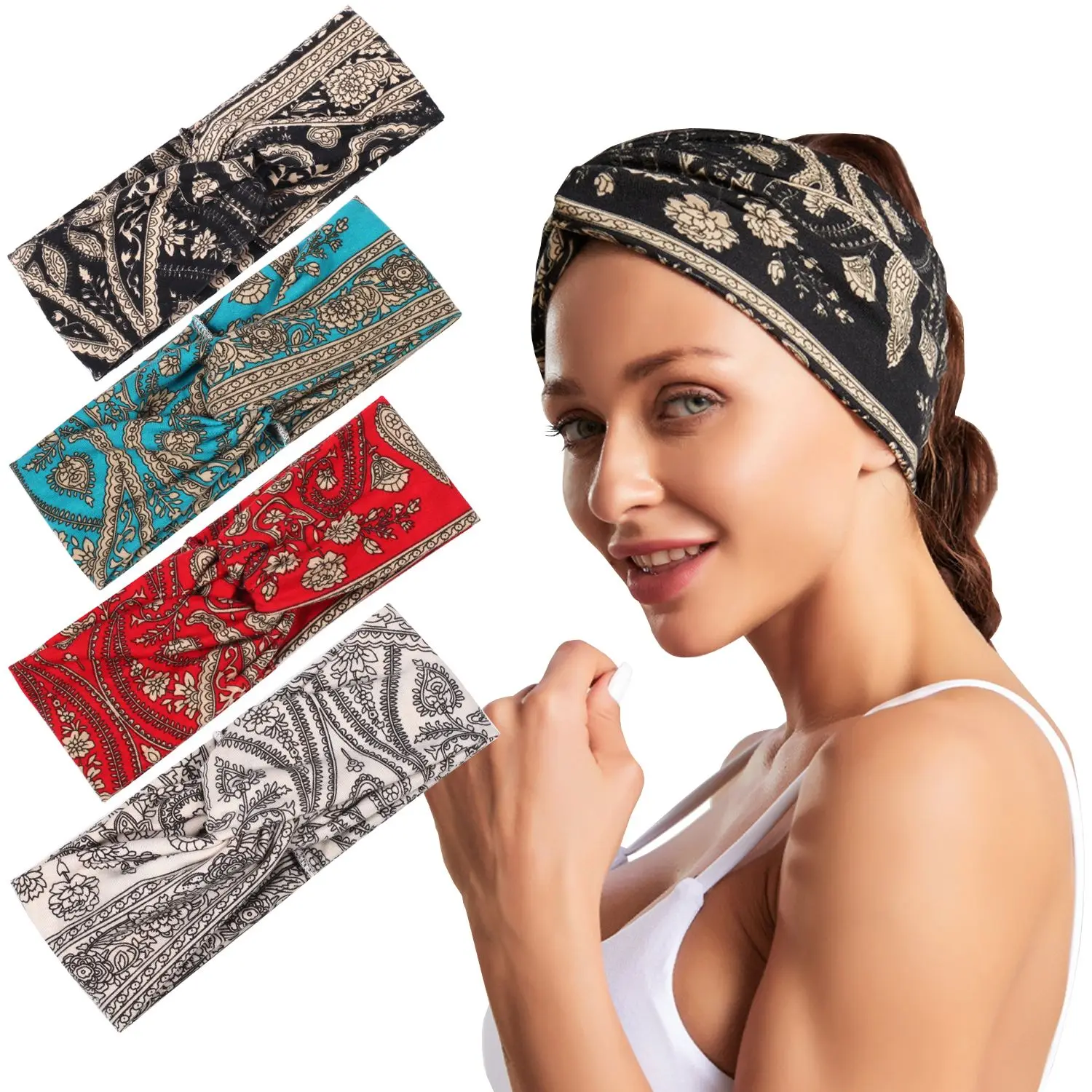 Fashion Women Girls Summer Bohemian Hair Bands Print Headbands Vintage Cross Turban Bandage Bandanas HairBands Hair Accessories
Fashion Women Girls Summer Bohemian Hair Bands Print Headbands Vintage Cross Turban Bandage Bandanas HairBands Hair Accessories