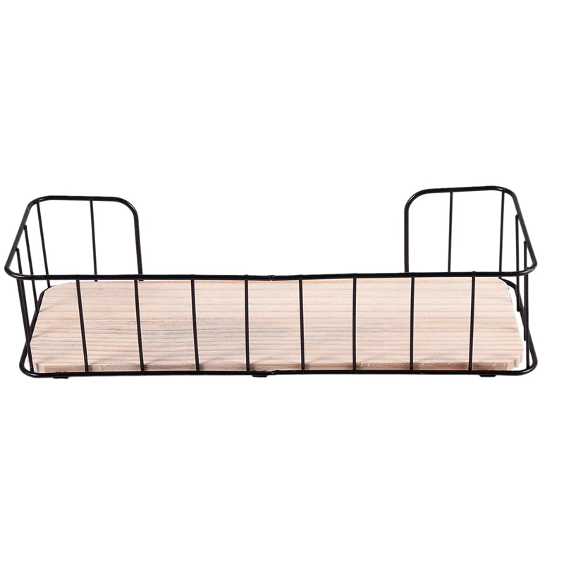 1x Wooden Iron Wall Shelf Wall Mounted Storage Rack Organizer Black-A & 2 Pack Wire Storage Baskets(Black)
1x Wooden Iron Wall Shelf Wall Mounted Storage Rack Organizer Black-A & 2 Pack Wire Storage Baskets(Black)