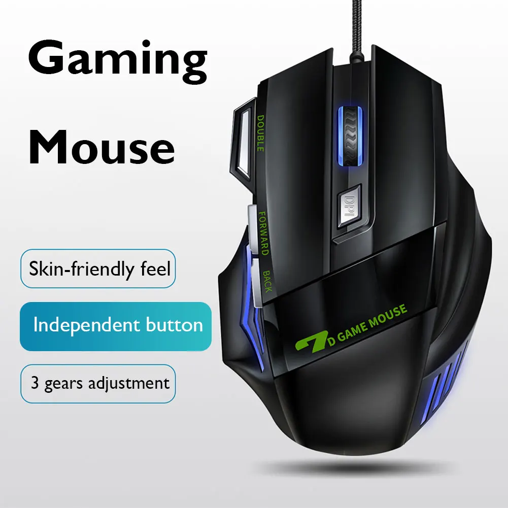 Ergonomic Wired Gamer Mouse USB 7 Buttons 3200DPI LED Optical Mice Computer Mouse Gaming Mice With Backlight for PC Laptop
Ergonomic Wired Gamer Mouse USB 7 Buttons 3200DPI LED Optical Mice Computer Mouse Gaming Mice With Backlight for PC Laptop