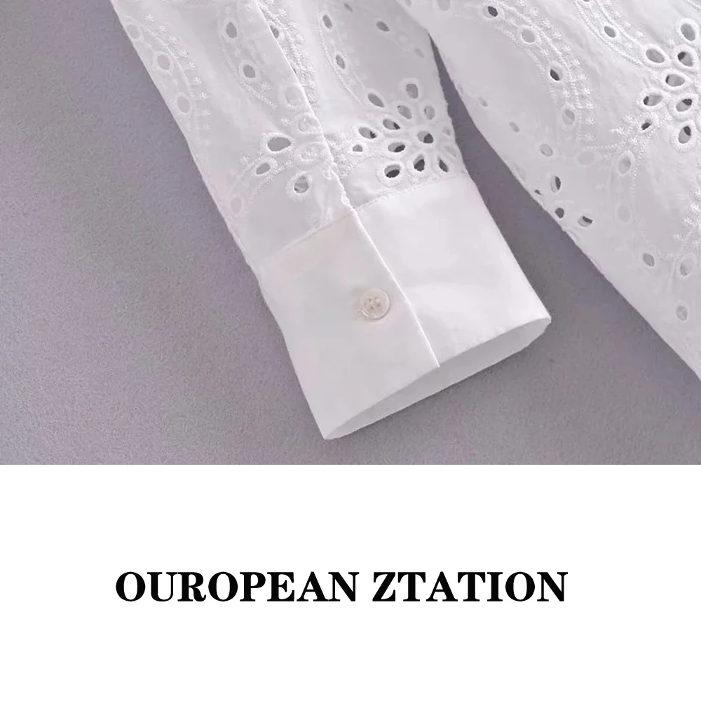 Za 2021 White Long Women Shirt Cutwork Embroidery Oversize Shirts Woman Long Sleeve Summer Blouse Female Vintage Shirt
Za 2021 White Long Women Shirt Cutwork Embroidery Oversize Shirts Woman Long Sleeve Summer Blouse Female Vintage Shirt