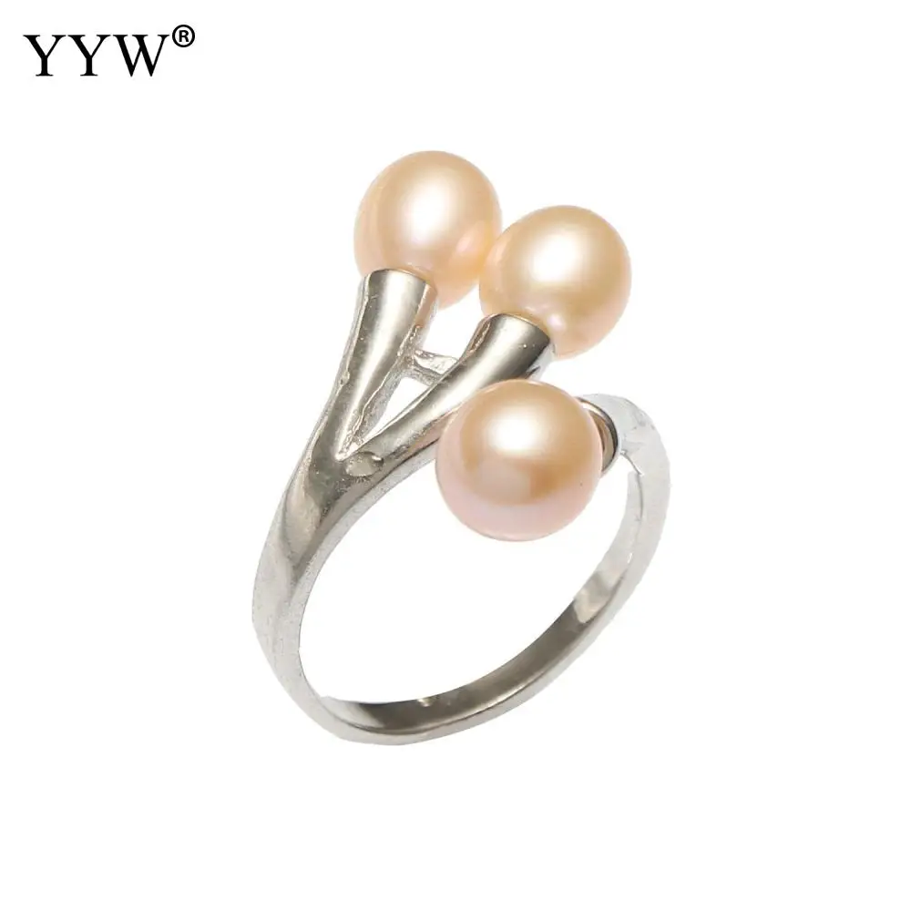 Us Size 7 Freshwater Pearl Finger Ring With Brass Pearl Ring Shape Silver Color Plated For Woman Pink 6.5x8mm
Us Size 7 Freshwater Pearl Finger Ring With Brass Pearl Ring Shape Silver Color Plated For Woman Pink 6.5x8mm
