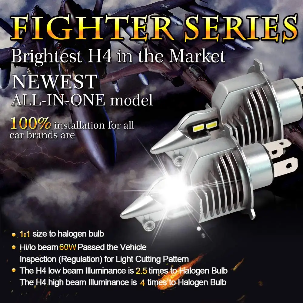 COB LED Car Headlights Bulbs H4/9003/HB2 Hi/Lo 72W 12/24V 6000K 8000Lm Super Bright Waterproof Motorcycle Head Light Lamp
COB LED Car Headlights Bulbs H4/9003/HB2 Hi/Lo 72W 12/24V 6000K 8000Lm Super Bright Waterproof Motorcycle Head Light Lamp