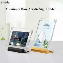 75x55mm / 90x60mm Magnetic Slant Mini Acrylic Sign Holder Display Picture Photo Ad Frame Price Name Card Tag Label Stands