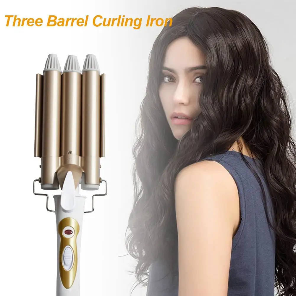 Three Barrel Curling Iron Hair Curler Big Wave Electric Hair Curlers Roller Three Pipe Joint Hair Curling Iron Hair Styling Tool
Three Barrel Curling Iron Hair Curler Big Wave Electric Hair Curlers Roller Three Pipe Joint Hair Curling Iron Hair Styling Tool