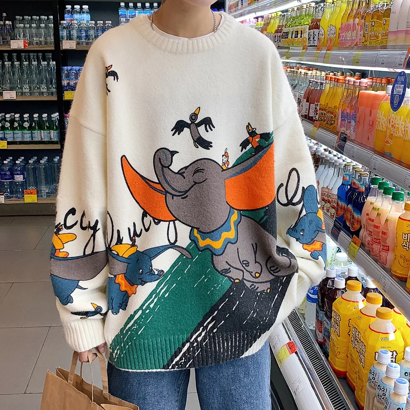 Pullover sweater jacket men's spring and autumn tide brand ins loose wild cartoon printing casual round neck sweater
Pullover sweater jacket men's spring and autumn tide brand ins loose wild cartoon printing casual round neck sweater