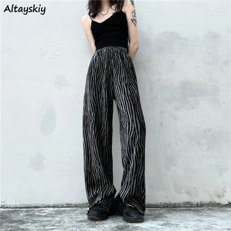 Casual Pants Women Wide Leg Street Wear Stylish All-match Elastic Waist Daily Spring Zebra-print Baggy Teens BF Style Aesthetic
Casual Pants Women Wide Leg Street Wear Stylish All-match Elastic Waist Daily Spring Zebra-print Baggy Teens BF Style Aesthetic