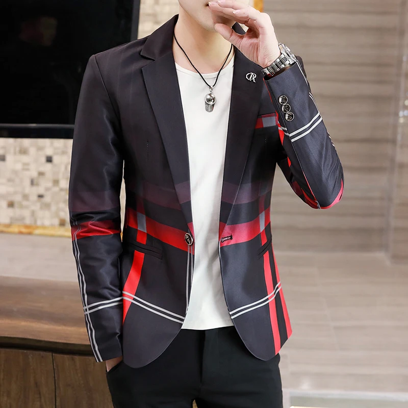 Small suit men leisure Korean version slim handsome gradient color lattice barber night suit men's coat trend
Small suit men leisure Korean version slim handsome gradient color lattice barber night suit men's coat trend