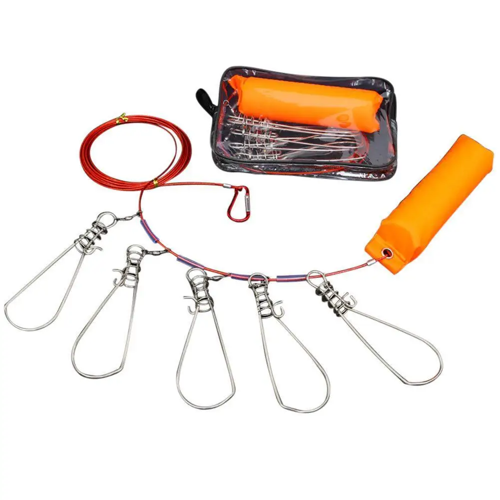 Stainless Steel Heavy Duty Fishing Stringer 5 Hooks Snap Lock Buckles Ropes Buckle Hook Carabiner Fishing Tool Outdoor Supplies
Stainless Steel Heavy Duty Fishing Stringer 5 Hooks Snap Lock Buckles Ropes Buckle Hook Carabiner Fishing Tool Outdoor Supplies