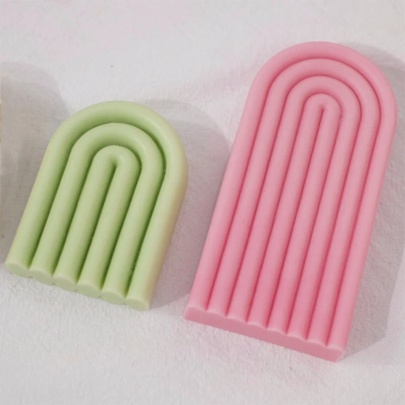 Simple Geometric Lines Rainbow Arched Aromatherapy Candle Plaster Decoration DIY Material Handmade Silicone Soap Chotolate Mold
Simple Geometric Lines Rainbow Arched Aromatherapy Candle Plaster Decoration DIY Material Handmade Silicone Soap Chotolate Mold