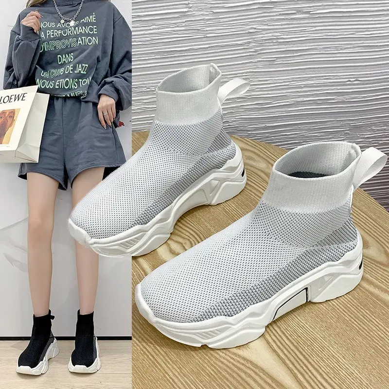 Fly Weave Female Sports Socks Shoes Slip on Platform Sneakers Women Vulcanized Shoes Woman Autumn Rubber Round head Casual Flats
Fly Weave Female Sports Socks Shoes Slip on Platform Sneakers Women Vulcanized Shoes Woman Autumn Rubber Round head Casual Flats