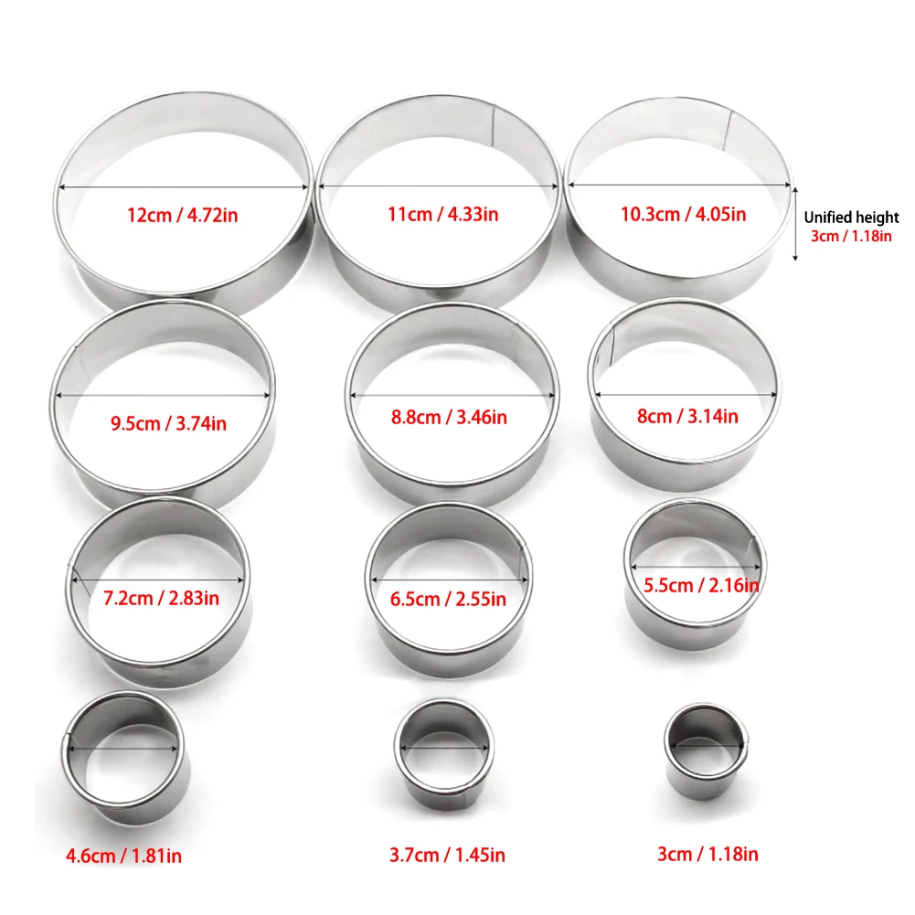 Round Cookie Mold Set 12PC Donut Fondant Biscuit Mold Baking Tools Durable and Heat Resistant
Round Cookie Mold Set 12PC Donut Fondant Biscuit Mold Baking Tools Durable and Heat Resistant