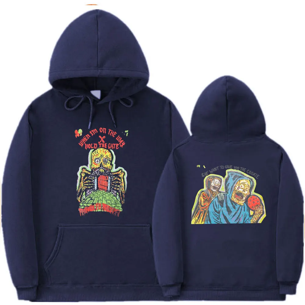 Мужская двухсторонняя Толстовка Kanye West Skull модная в стиле хип-хоп худи Харадзюку