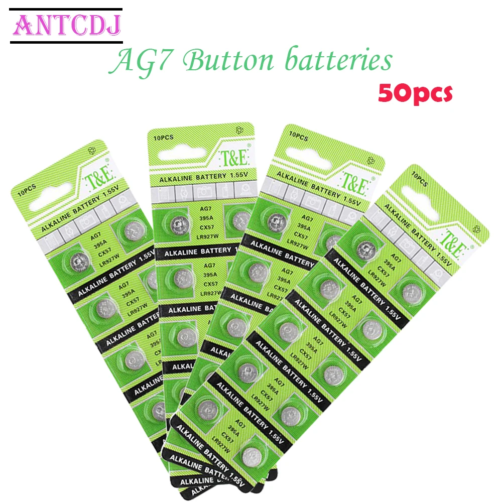 AG7 50pcs 42mAh AG 7 Button Alkaline Batteries 1.55V GR927 395A For LR927 LR57 SR927W 399 Watch Electronic Toy Remote Cell Coin
AG7 50pcs 42mAh AG 7 Button Alkaline Batteries 1.55V GR927 395A For LR927 LR57 SR927W 399 Watch Electronic Toy Remote Cell Coin