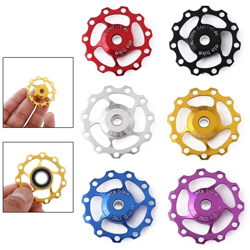 11T Bicycle Rear Derailleur Pulley CNC Aluminum Alloy Bearing Jockey Wheel Rear Derailleur Guide Cycling Spare Parts Accessories
11T Bicycle Rear Derailleur Pulley CNC Aluminum Alloy Bearing Jockey Wheel Rear Derailleur Guide Cycling Spare Parts Accessories