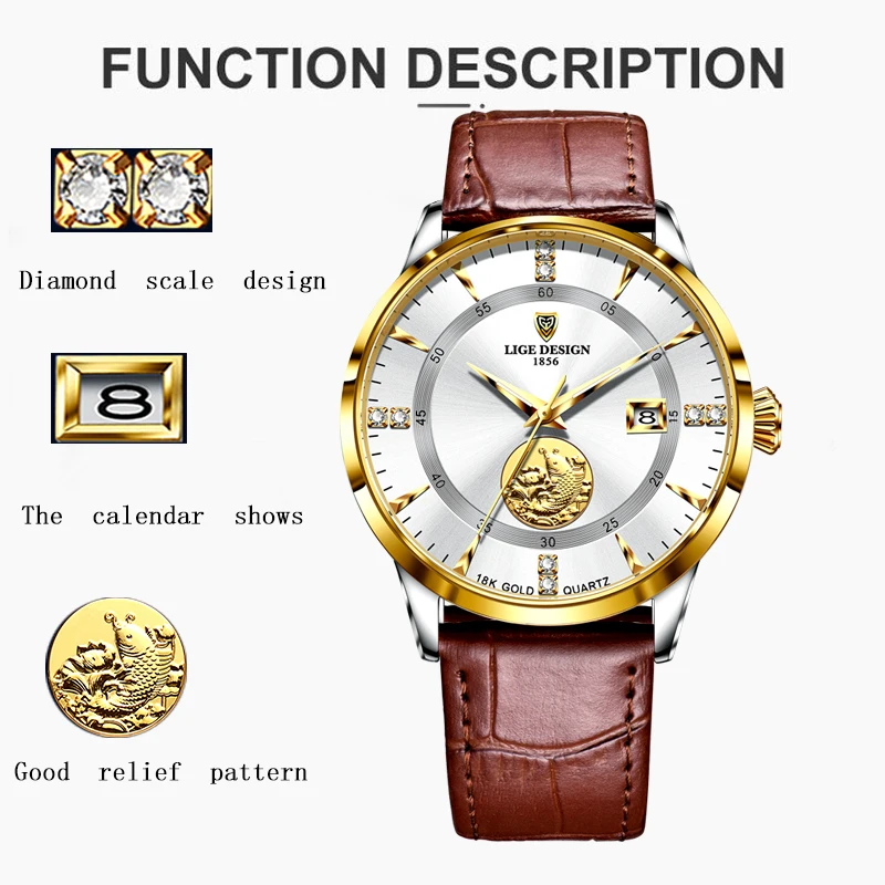 LIGE Womens Watches Top Brand Fashion casual Luxury Dress Genuine Brown Leather Waterproof Wristwatch for Lady watch
LIGE Womens Watches Top Brand Fashion casual Luxury Dress Genuine Brown Leather Waterproof Wristwatch for Lady watch