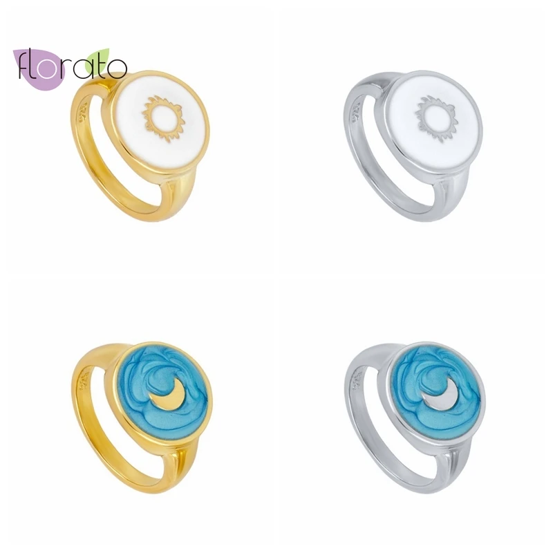 24K Gold Plated Rings For Women White Turquoise Handmade Enamel Lovely Sun Moon Unique Trendy Ring Party Fashion Jewelry
24K Gold Plated Rings For Women White Turquoise Handmade Enamel Lovely Sun Moon Unique Trendy Ring Party Fashion Jewelry