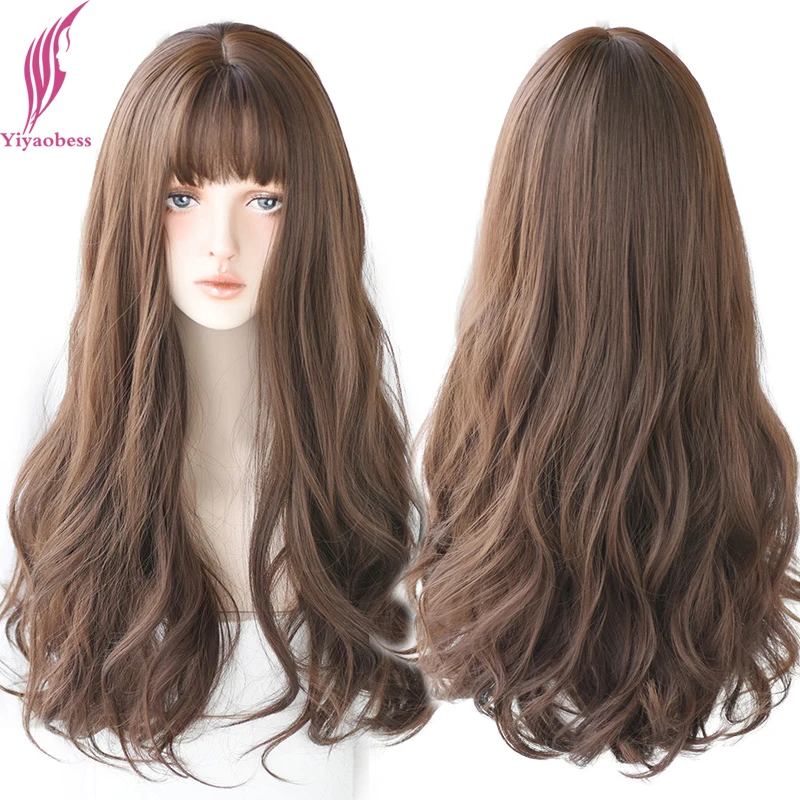 Yiyaobess 28inch Deep Wave Long Synthetic Wig With Bangs Heat Resistant Cosplay Natural Brown Blue Ombre Hair Wigs For Women
Yiyaobess 28inch Deep Wave Long Synthetic Wig With Bangs Heat Resistant Cosplay Natural Brown Blue Ombre Hair Wigs For Women