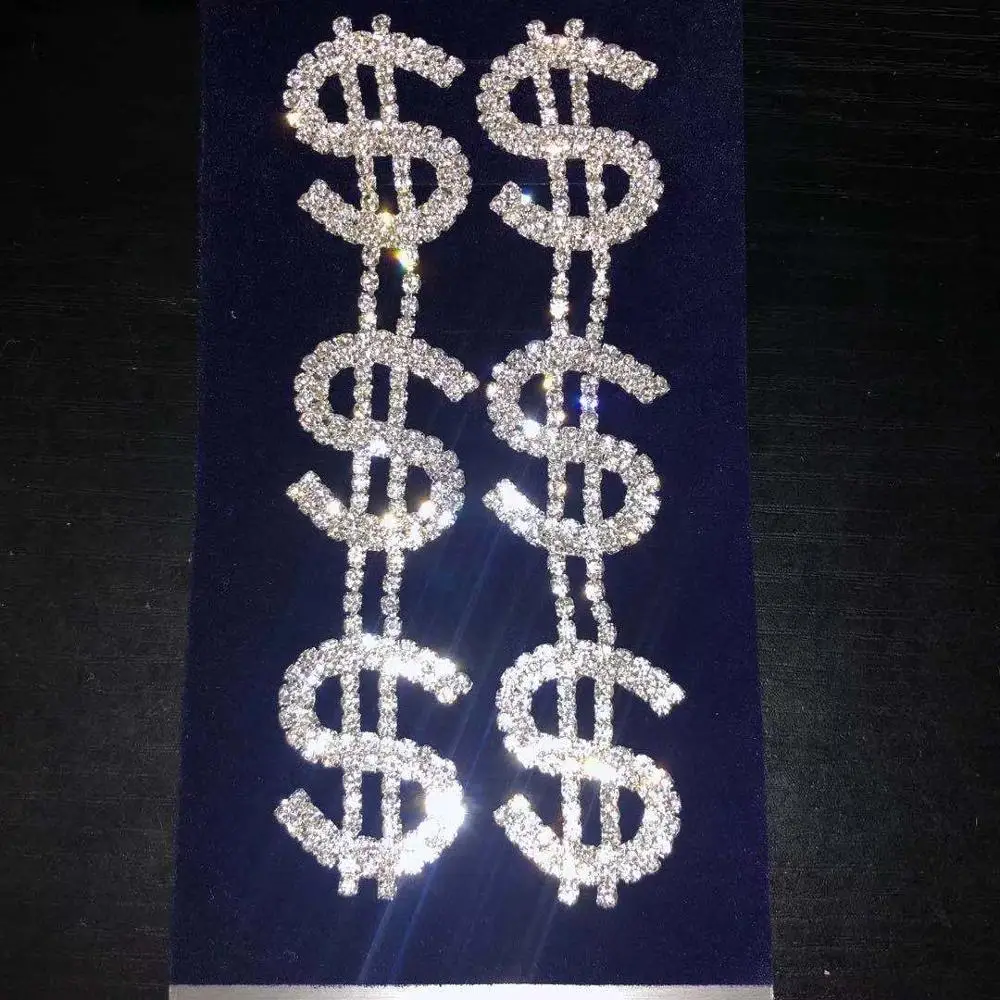 Unique US dollar Crystal Earrings long pendant women's fashionable atmospheric Earrings sparkling Rhinestone Jewelry
Unique US dollar Crystal Earrings long pendant women's fashionable atmospheric Earrings sparkling Rhinestone Jewelry