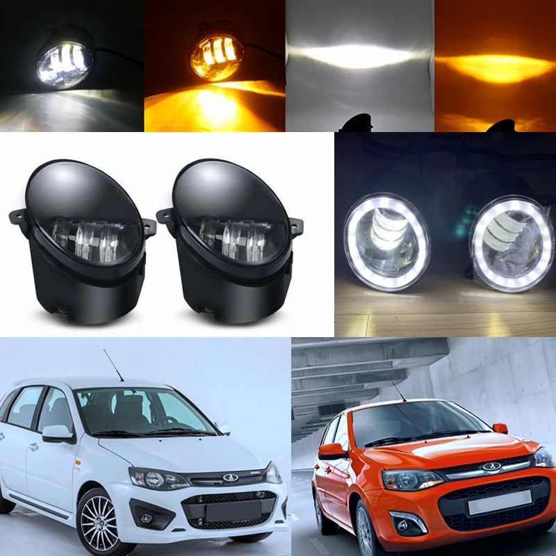 Для LADA GRANTA 2011 2012-2018 Противотуманные фары 30 Вт 3000 К с Halo DRL в сборе 2 шт черный |