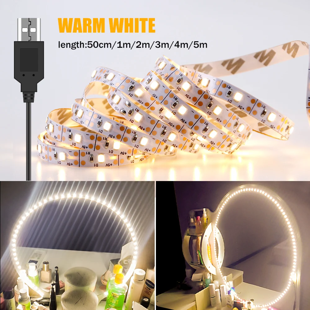 CanLing Makeup Mirror Lamp Led Vanity Dressing Table Mirror Wall Light USB Power 5V Decoration Cabinet Mirror Backlight 1M-5M
CanLing Makeup Mirror Lamp Led Vanity Dressing Table Mirror Wall Light USB Power 5V Decoration Cabinet Mirror Backlight 1M-5M