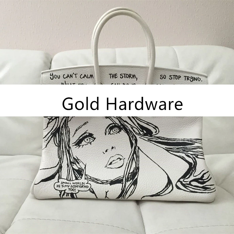 2020 Luxury design Sketch Painting Women Handbag Gold Hardware High quality Real Leather ladies handbag Hand White shoulder bag
2020 Luxury design Sketch Painting Women Handbag Gold Hardware High quality Real Leather ladies handbag Hand White shoulder bag