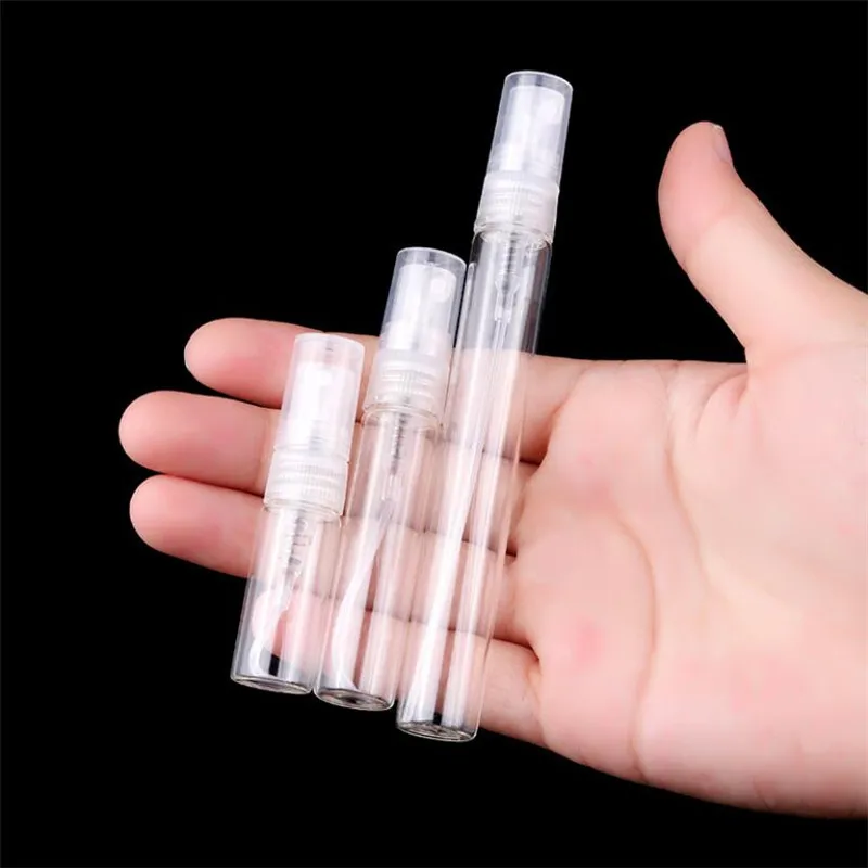 2ML 3ML 5ML 10ML Clear Mini Perfume Glass Bottle Empty Cosmetics Bottle Sample Test Tube Thin Glass Vials Refillable Bottles
