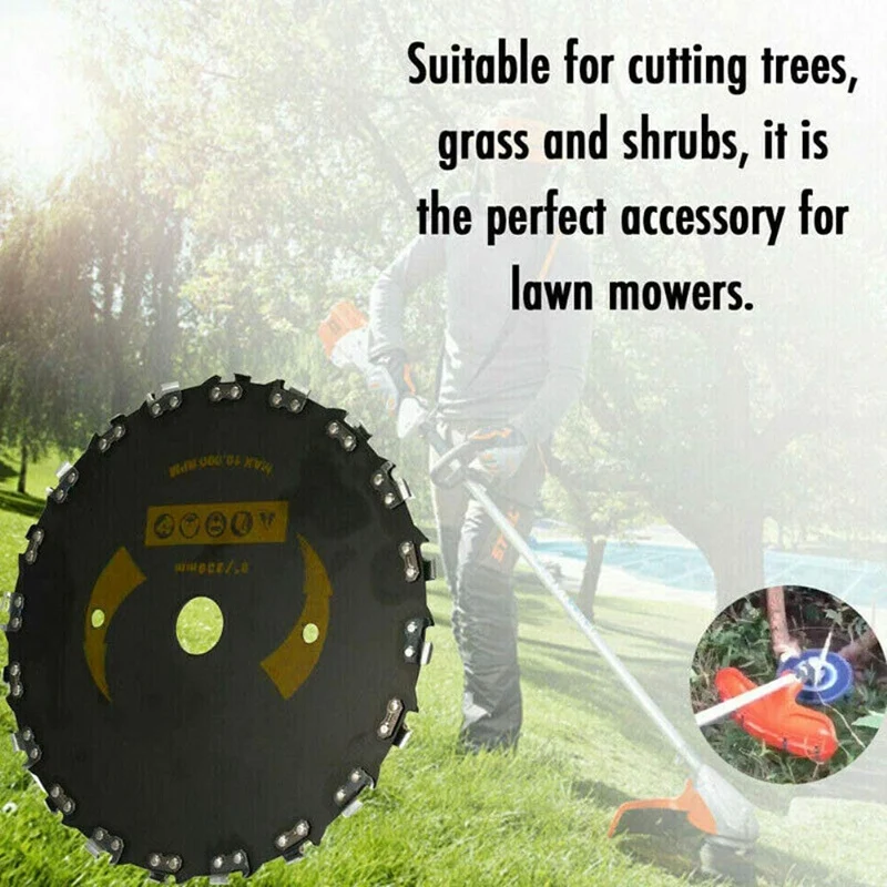 9 Inch Steel Chain Saw Tooth Brush Cutter for Cutting Heavy Brush Thick Grass, Lawn Trimmer Garden Power Tools Parts
9 Inch Steel Chain Saw Tooth Brush Cutter for Cutting Heavy Brush Thick Grass, Lawn Trimmer Garden Power Tools Parts