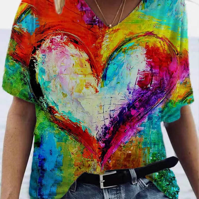 Women Summer T Shirt Abstract Painting Print Tops Fashion Streetwear Casual Short Sleeve Loose T Shirt Plus Size Pullover S-3XL
Women Summer T Shirt Abstract Painting Print Tops Fashion Streetwear Casual Short Sleeve Loose T Shirt Plus Size Pullover S-3XL