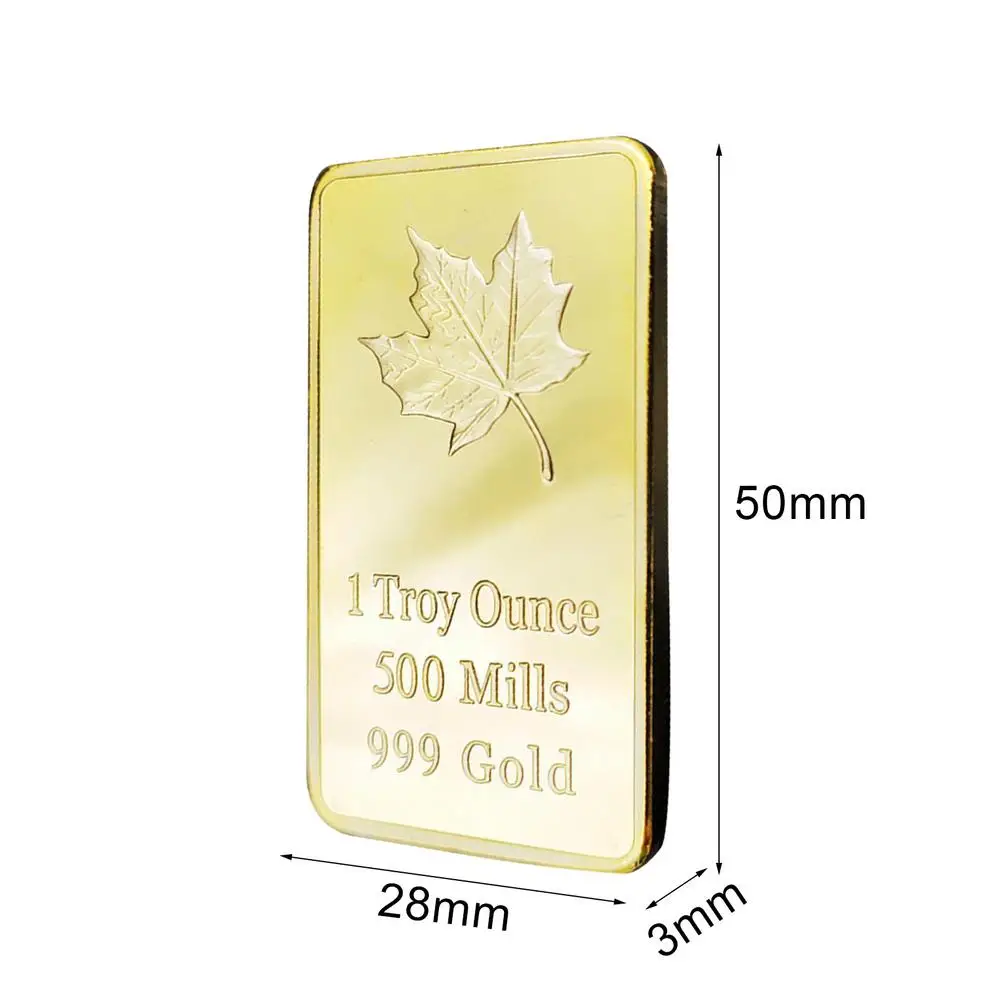 Rectangular Coins Canadian Gold Maple Leaf Coin 2021 Commemorative For Decoration Souvenir Gift Collection | Дом и сад