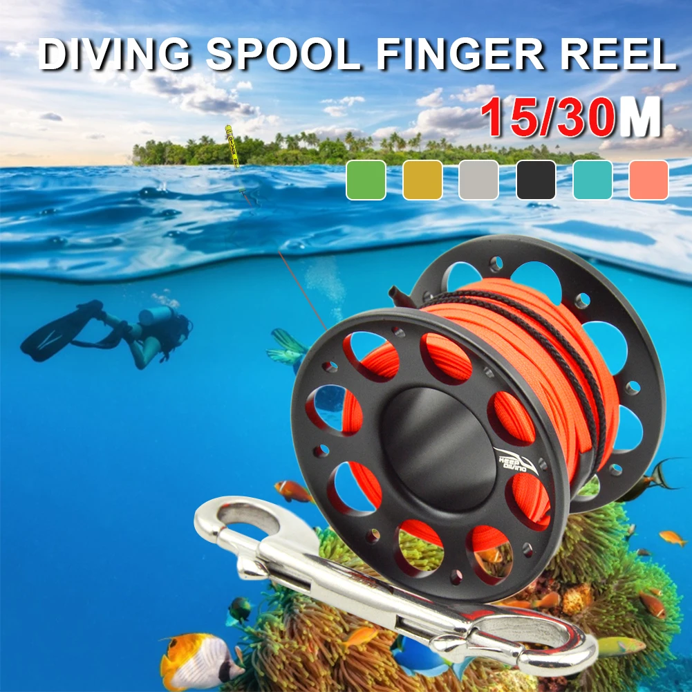 15M/30M Scuba Diving Aluminum Alloy Spool Finger Reel with Stainless Steel Double Ended Hook Underwater Equipment Cave Dive
15M/30M Scuba Diving Aluminum Alloy Spool Finger Reel with Stainless Steel Double Ended Hook Underwater Equipment Cave Dive