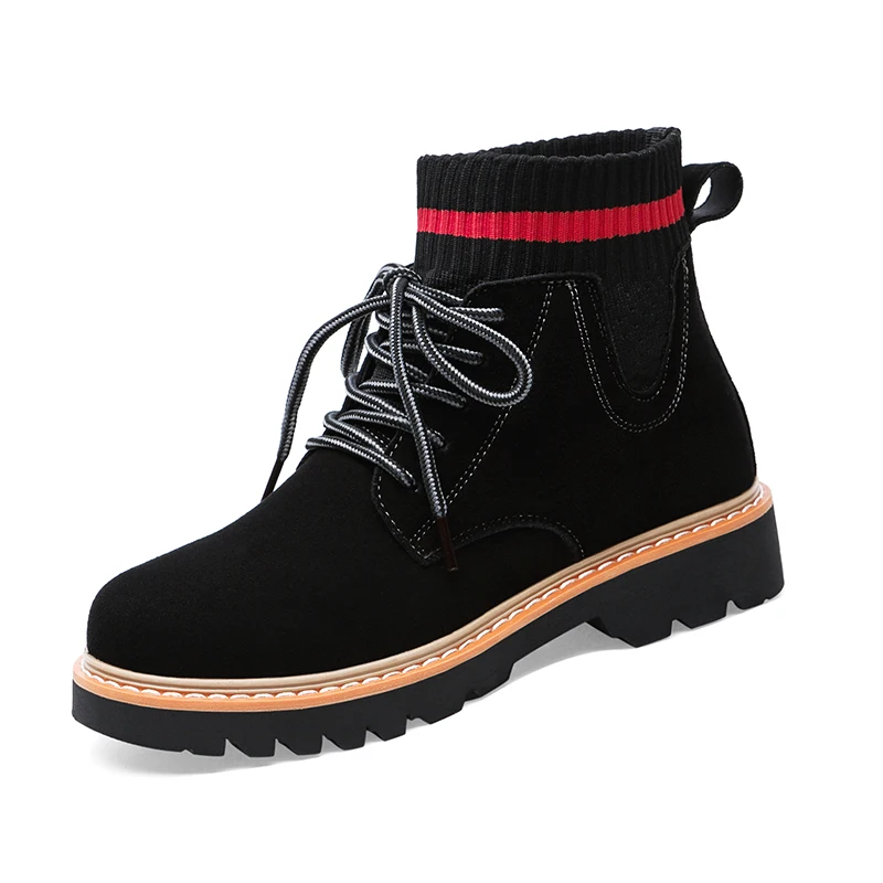 Round Toe Thick-Soled Martin Boots Lace-Up Color Matching Ankle Boots Women'S Platform Shoes
Round Toe Thick-Soled Martin Boots Lace-Up Color Matching Ankle Boots Women'S Platform Shoes