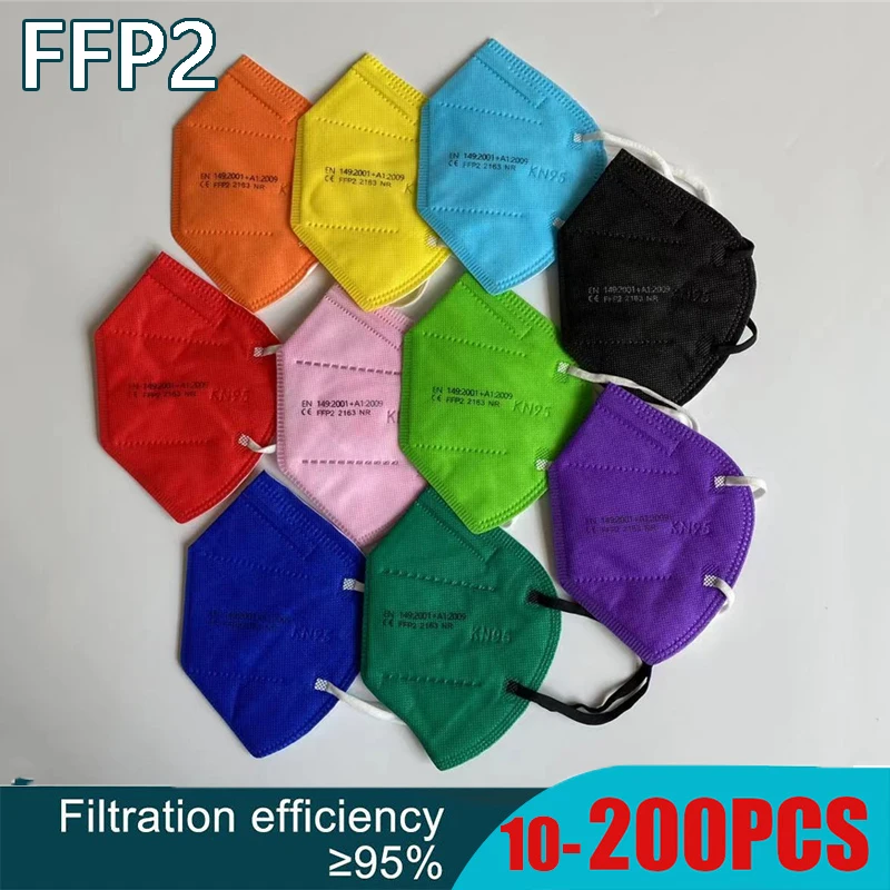 Маски ffp2 маски для лица KN95 цветов защитные n k 95 ffp 2 оригинальные 4-слойные pff2 n95