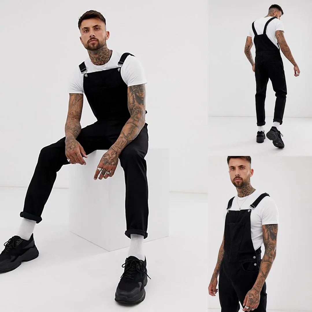 Fashion Men Bib Pants with Holes Cowboy Suspender Strap One-piece Long Trousers Black Jeans Mens Brand Clothes 2020
Fashion Men Bib Pants with Holes Cowboy Suspender Strap One-piece Long Trousers Black Jeans Mens Brand Clothes 2020