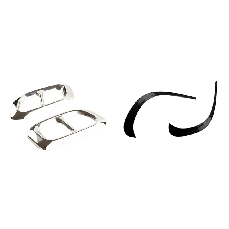 2 Pcs Stainless Steel Tail Throat Exhaust Pipe Cover Trims & 2 Pcs Front Bumper Spoiler Cover Trim
2 Pcs Stainless Steel Tail Throat Exhaust Pipe Cover Trims & 2 Pcs Front Bumper Spoiler Cover Trim