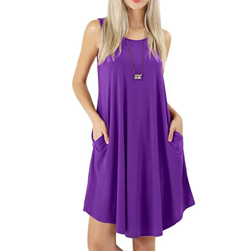 Summer O Neck Sleeveless Simplicity Women's Tank Dress 2021 Fashion Solid Loose Pocket Vintage Ladies Knee Length Dress Vestidos
Summer O Neck Sleeveless Simplicity Women's Tank Dress 2021 Fashion Solid Loose Pocket Vintage Ladies Knee Length Dress Vestidos