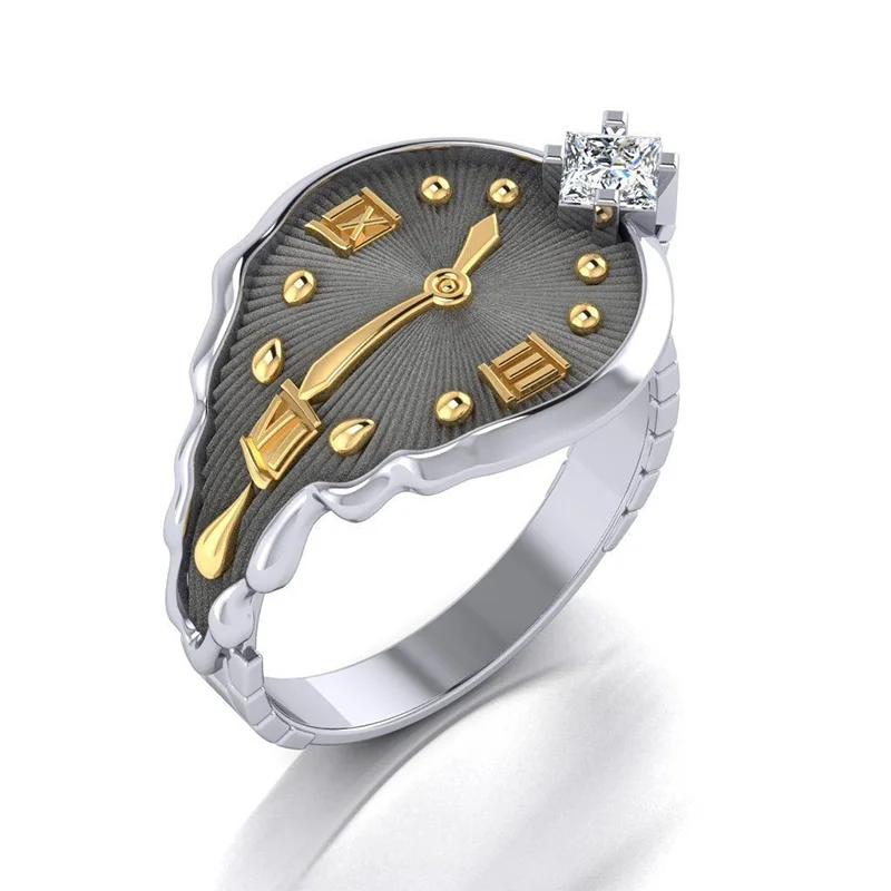Popular Men's Mechanical Watch Clock Shaped Finger Ring Micro Paved Tiny AAA CZ Rhinestone Crystal for Male Party Jewelry
Popular Men's Mechanical Watch Clock Shaped Finger Ring Micro Paved Tiny AAA CZ Rhinestone Crystal for Male Party Jewelry