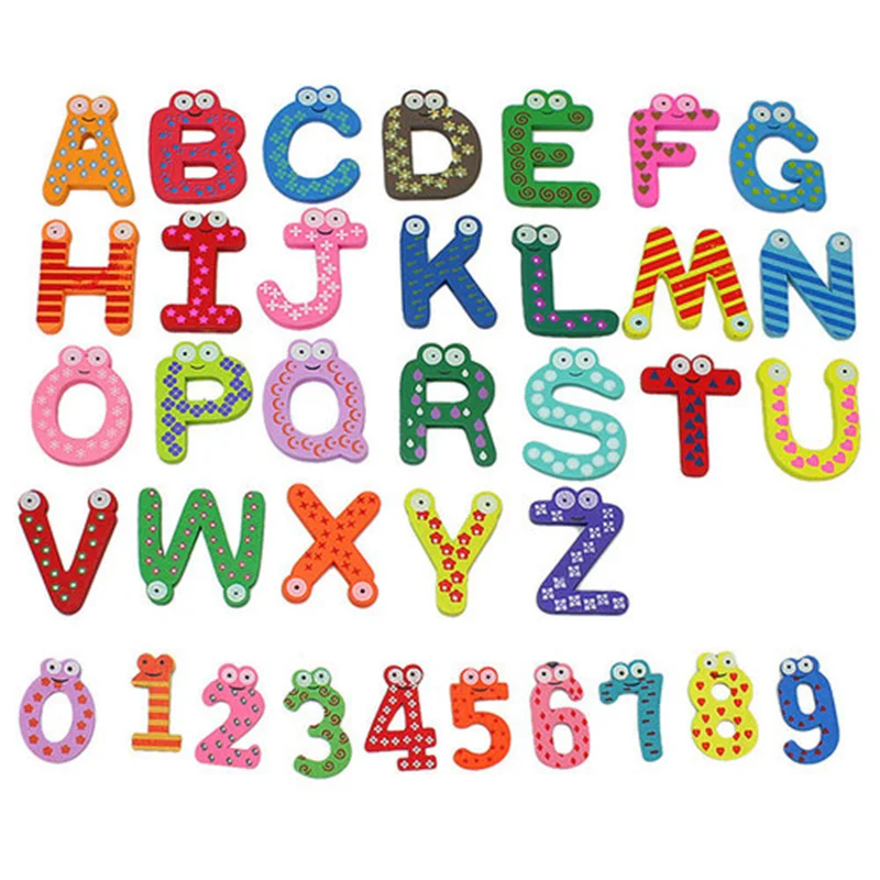 26pcs Cartoon Design Wooden Letters A-Z Numbers 0-9 Refrigerator Fridge Stickers Fridge Magnets Child Educational Toy Home Decor
26pcs Cartoon Design Wooden Letters A-Z Numbers 0-9 Refrigerator Fridge Stickers Fridge Magnets Child Educational Toy Home Decor