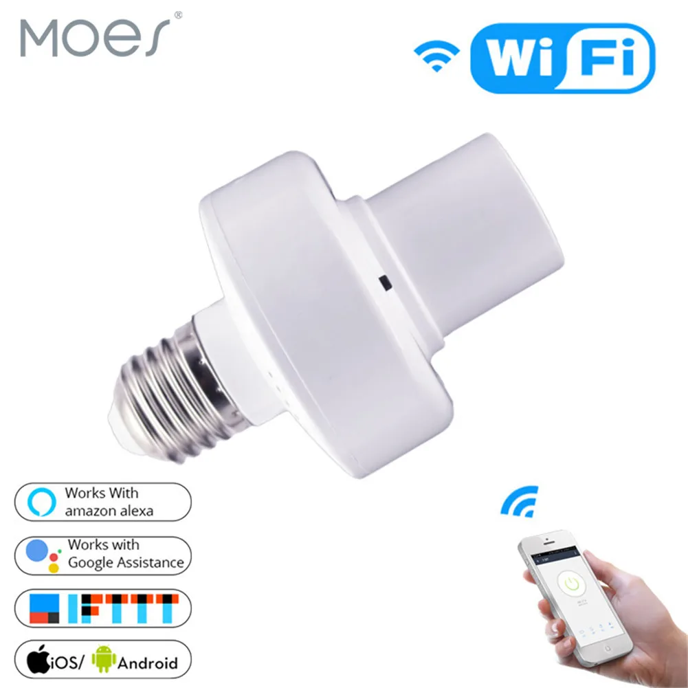 WiFi Smart Light Bulb Adapter Lamp Holder Base AC Smart Life/Tuya Wireless Voice Control with Alexa Google Home E27 E26 85-265V
WiFi Smart Light Bulb Adapter Lamp Holder Base AC Smart Life/Tuya Wireless Voice Control with Alexa Google Home E27 E26 85-265V