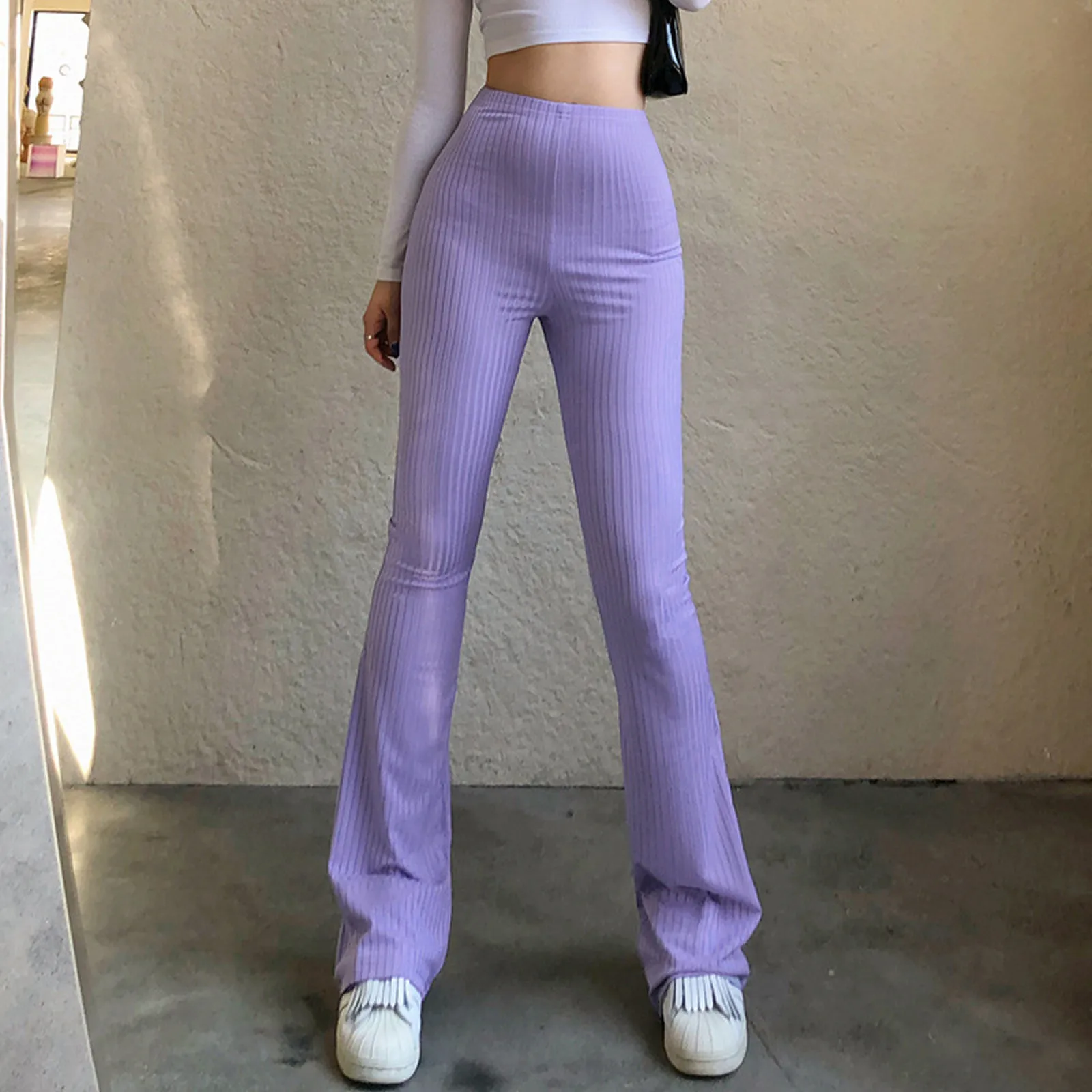 Fashion Women Solid Colors Elastic Knitted Straight Long Pants Vintage Streetwear Y2K High Waist Trousers Pantalones Mujer#g3
Fashion Women Solid Colors Elastic Knitted Straight Long Pants Vintage Streetwear Y2K High Waist Trousers Pantalones Mujer#g3