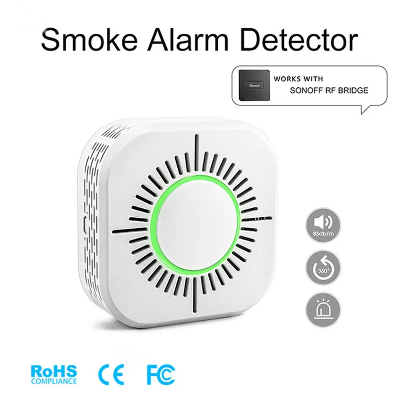 Smart Life 1Pcs 433MHz Smoke Detector Wireless Smoke Fire Alarm Sensor Security Protection Alarm Smart Home Work With Sonoff RF
Smart Life 1Pcs 433MHz Smoke Detector Wireless Smoke Fire Alarm Sensor Security Protection Alarm Smart Home Work With Sonoff RF
