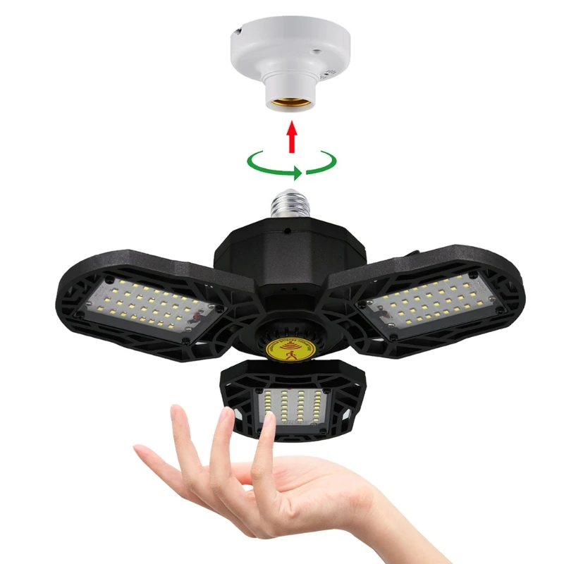 LED Garage Light 60W Deformable LED Garage Ceiling Light with 3 Adjustable Panels for Basement Workshop Warehouse
LED Garage Light 60W Deformable LED Garage Ceiling Light with 3 Adjustable Panels for Basement Workshop Warehouse