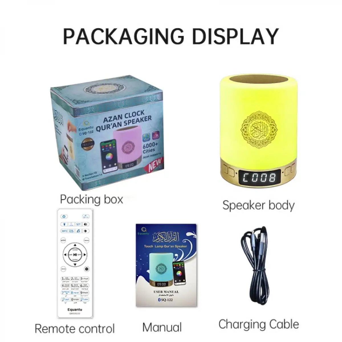 Equantu Коран Колонка лампа управление приложением Коран часы цифровой Святой Коран с перевод на урду для мусульман
Equantu Коран Колонка лампа управление приложением Коран часы цифровой Святой Коран с перевод на урду для мусульман